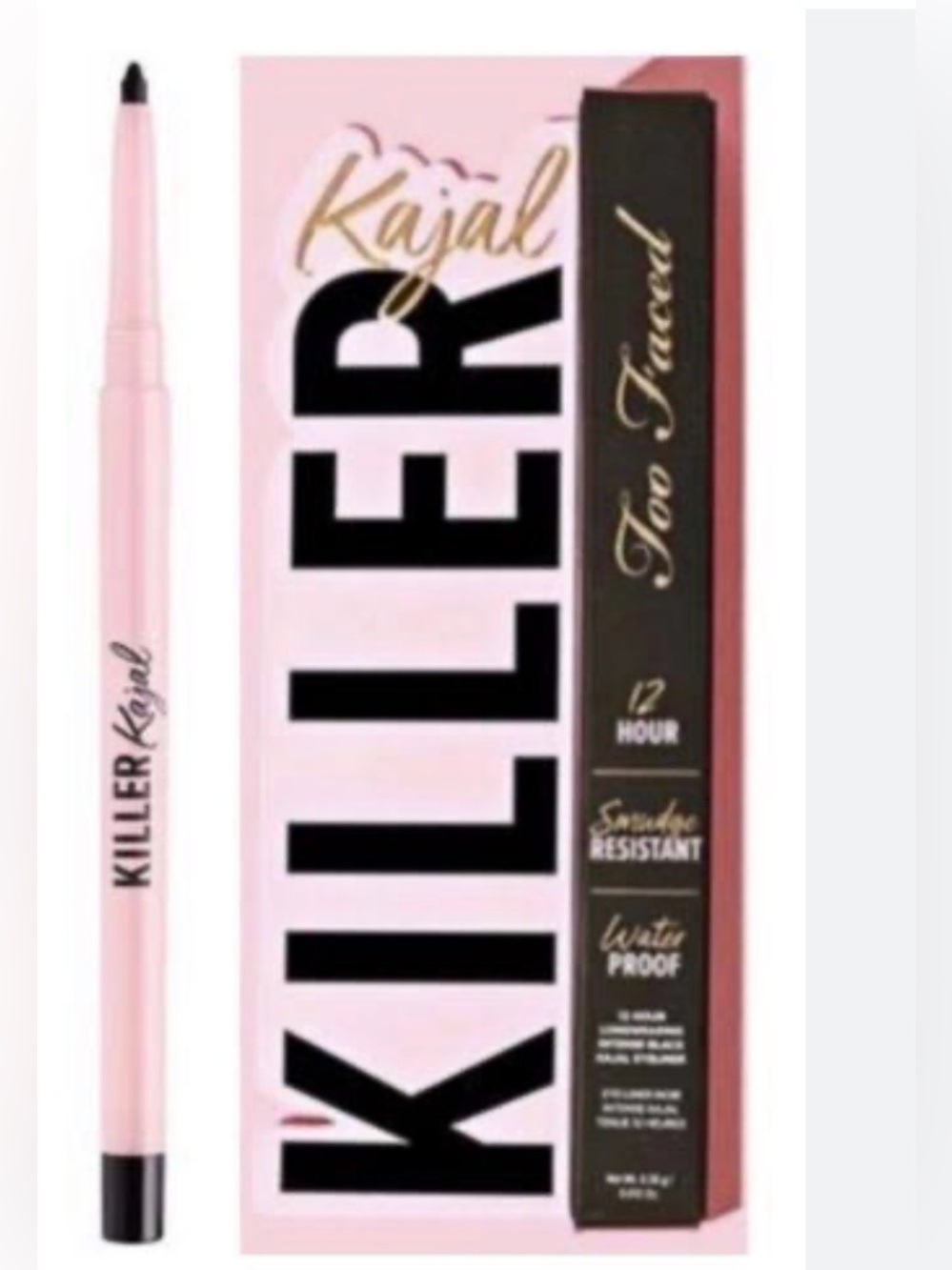 Too Faced Killer Eyeliner Duo - Kajal & 36 Hr Gel Waterproof Liner - Black, NEW - Picture 2 of 12